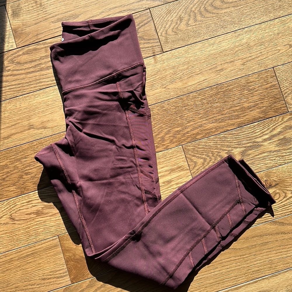 Athleta Slash Stealth 7/8 Tight MESH, COLOR IS  Cassis SIZE S #158889
